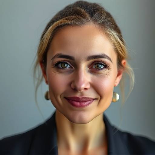 Retrato de Carmen García, Jefa de Taller mirando directamente a la cámara.
